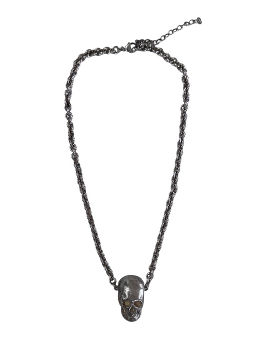 Jewelry - SKULL PENDANT NECKLACE - SILVER TONE METAL